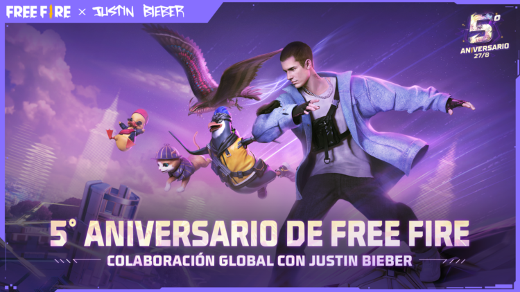 Free Fire: Justin Bieber llega para el aniversario