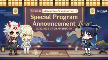 Genshin Impact 3.3: Fecha, presentación y premios