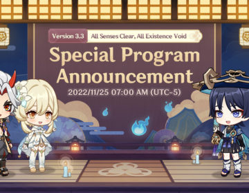 Genshin Impact 3.3: Fecha, presentación y premios