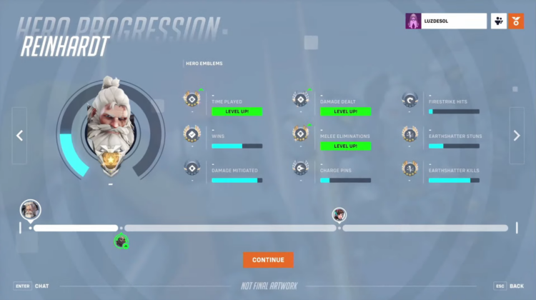 Primer vistazo al sistema de progresión de héroes de Overwatch 2